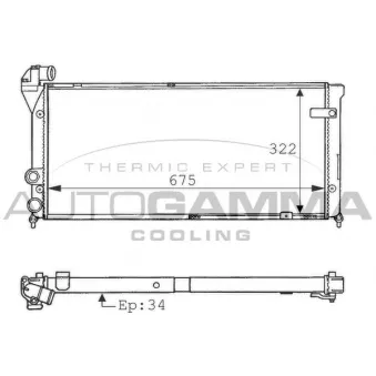 Radiateur, refroidissement du moteur AUTOGAMMA 100964