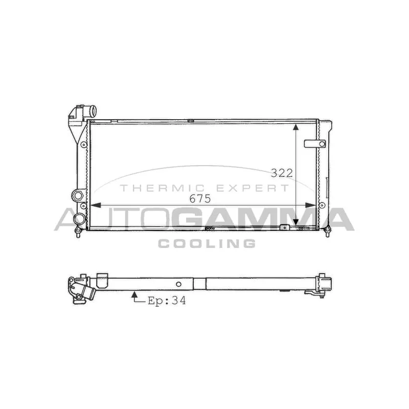 Radiateur, refroidissement du moteur AUTOGAMMA 100964