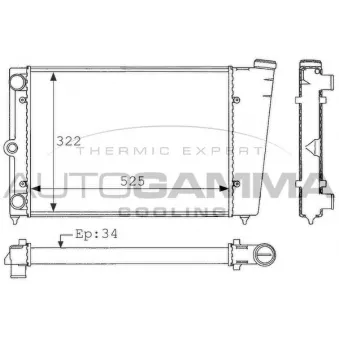 Radiateur, refroidissement du moteur AUTOGAMMA 101037