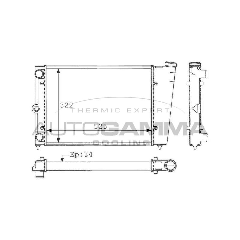 Radiateur, refroidissement du moteur AUTOGAMMA 101037