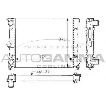 Radiateur, refroidissement du moteur AUTOGAMMA 101038