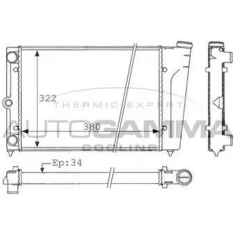 Radiateur, refroidissement du moteur AUTOGAMMA 101039