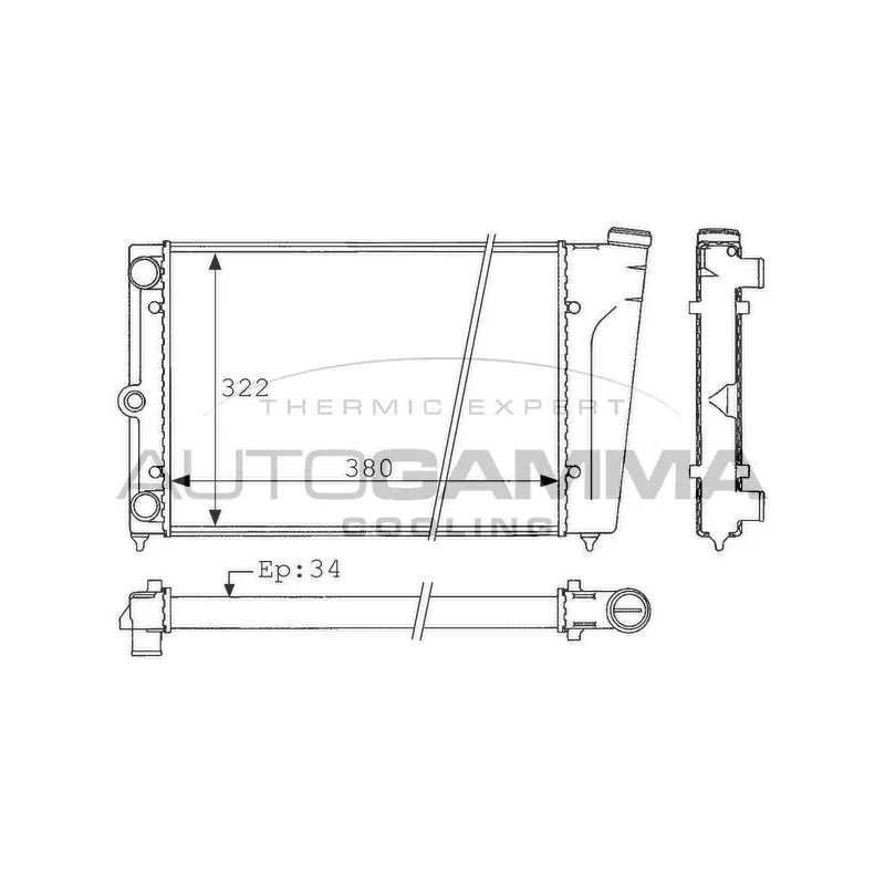 Radiateur, refroidissement du moteur AUTOGAMMA 101039