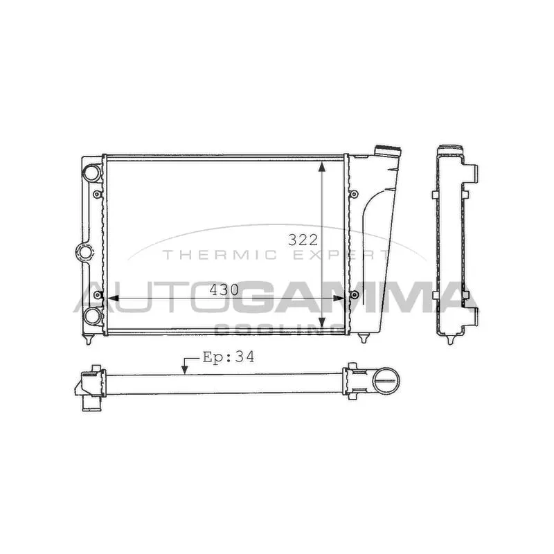 Radiateur, refroidissement du moteur AUTOGAMMA 101040
