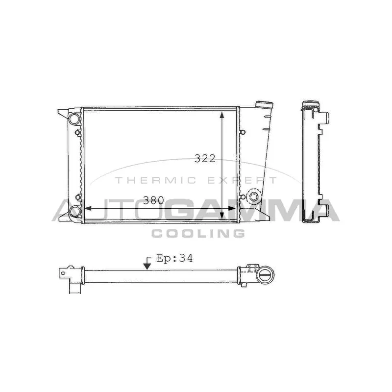 Radiateur, refroidissement du moteur AUTOGAMMA 101042