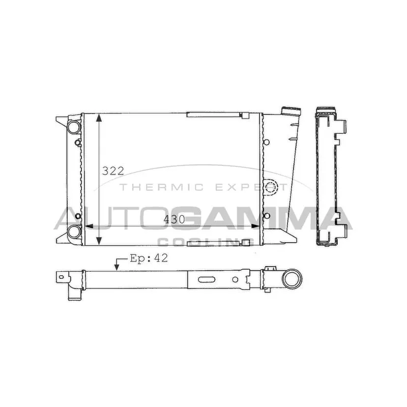 Radiateur, refroidissement du moteur AUTOGAMMA 101043
