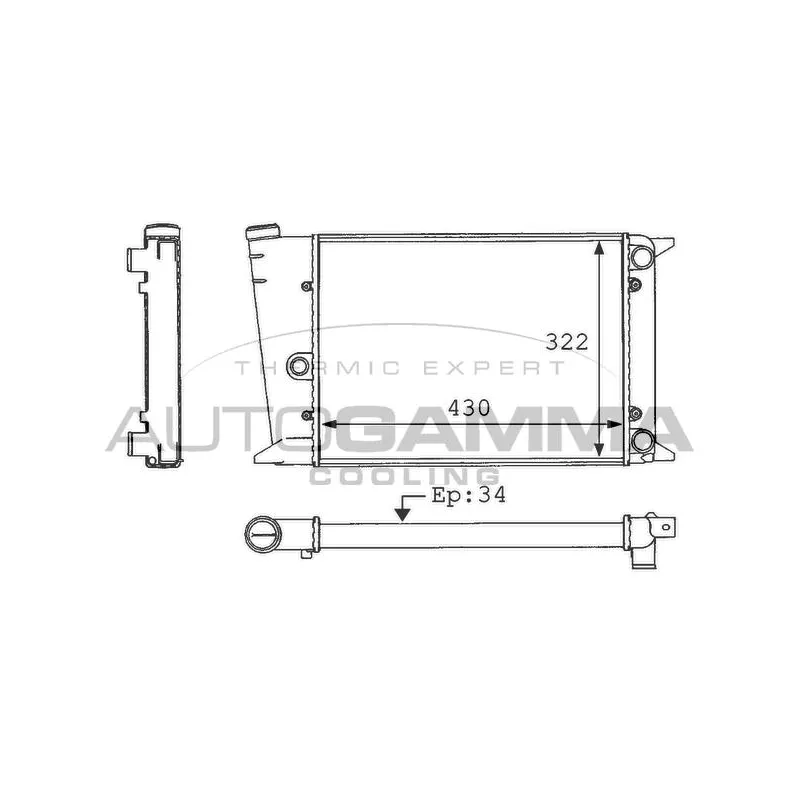 Radiateur, refroidissement du moteur AUTOGAMMA 101045