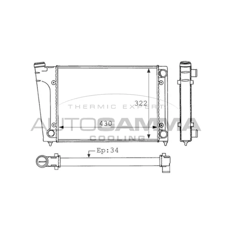 Radiateur, refroidissement du moteur AUTOGAMMA 101046