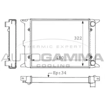 Radiateur, refroidissement du moteur AUTOGAMMA 101047