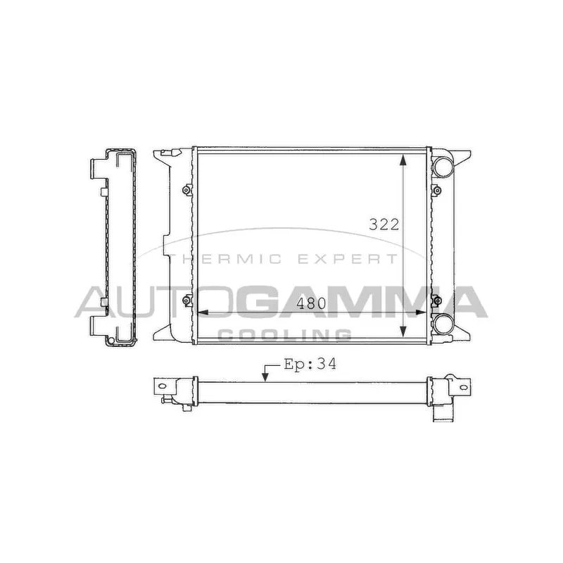 Radiateur, refroidissement du moteur AUTOGAMMA 101047