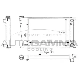 Radiateur, refroidissement du moteur AUTOGAMMA 101049