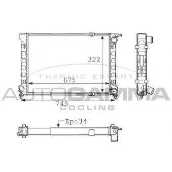 Radiateur, refroidissement du moteur AUTOGAMMA 101053