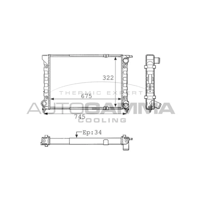 Radiateur, refroidissement du moteur AUTOGAMMA 101053