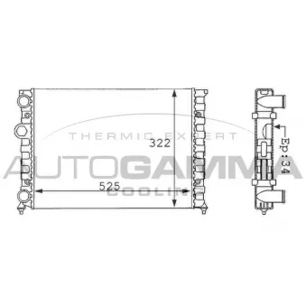 Radiateur, refroidissement du moteur AUTOGAMMA 101056