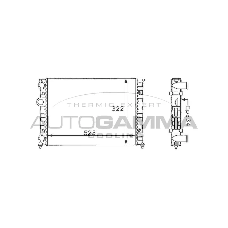 Radiateur, refroidissement du moteur AUTOGAMMA 101056
