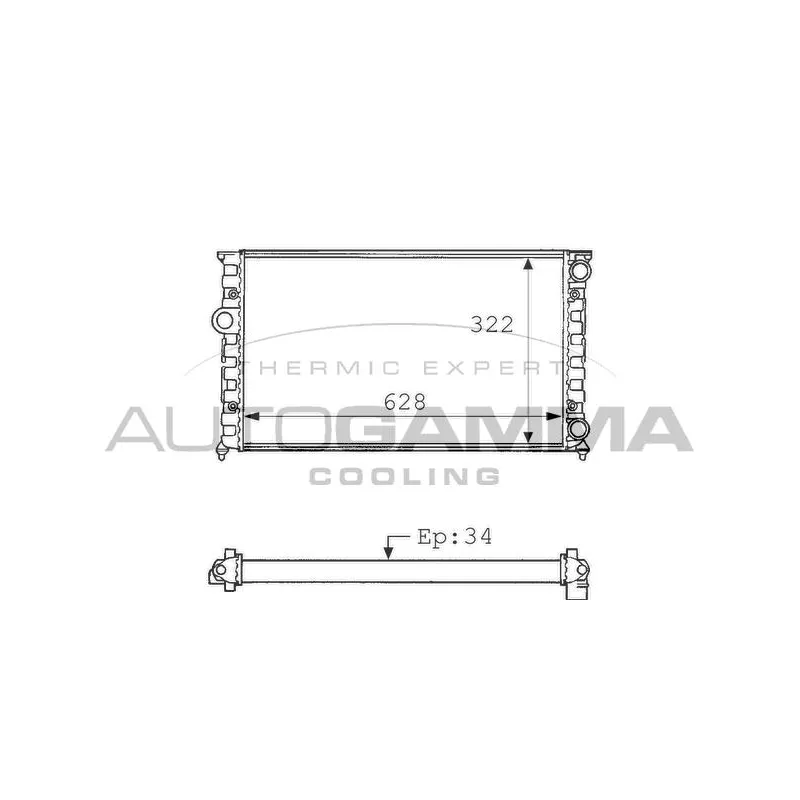Radiateur, refroidissement du moteur AUTOGAMMA 101059