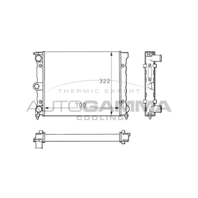 Radiateur, refroidissement du moteur AUTOGAMMA 101066