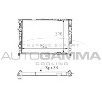 Radiateur, refroidissement du moteur AUTOGAMMA 101074