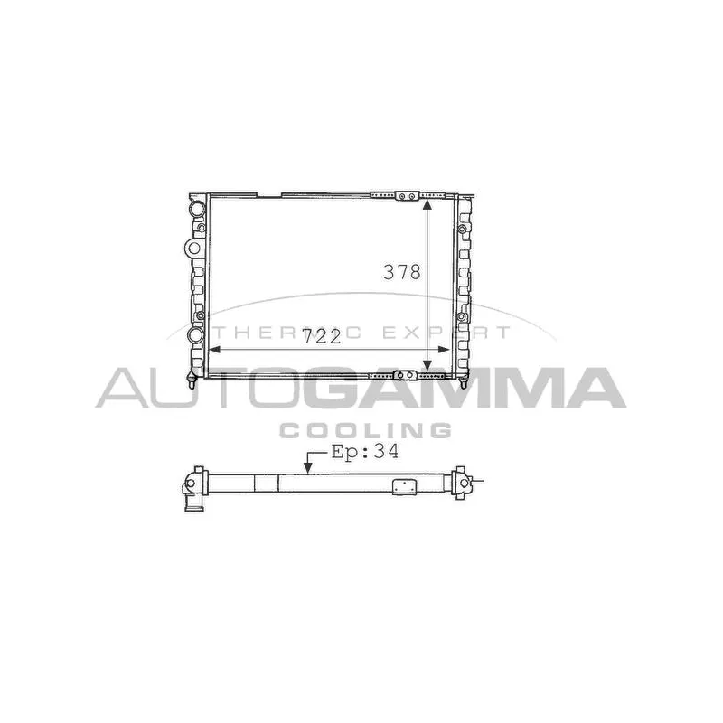 Radiateur, refroidissement du moteur AUTOGAMMA 101074