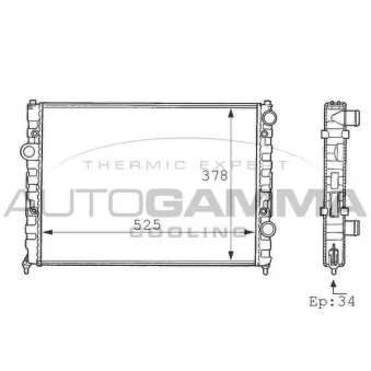 Radiateur, refroidissement du moteur AUTOGAMMA 101075