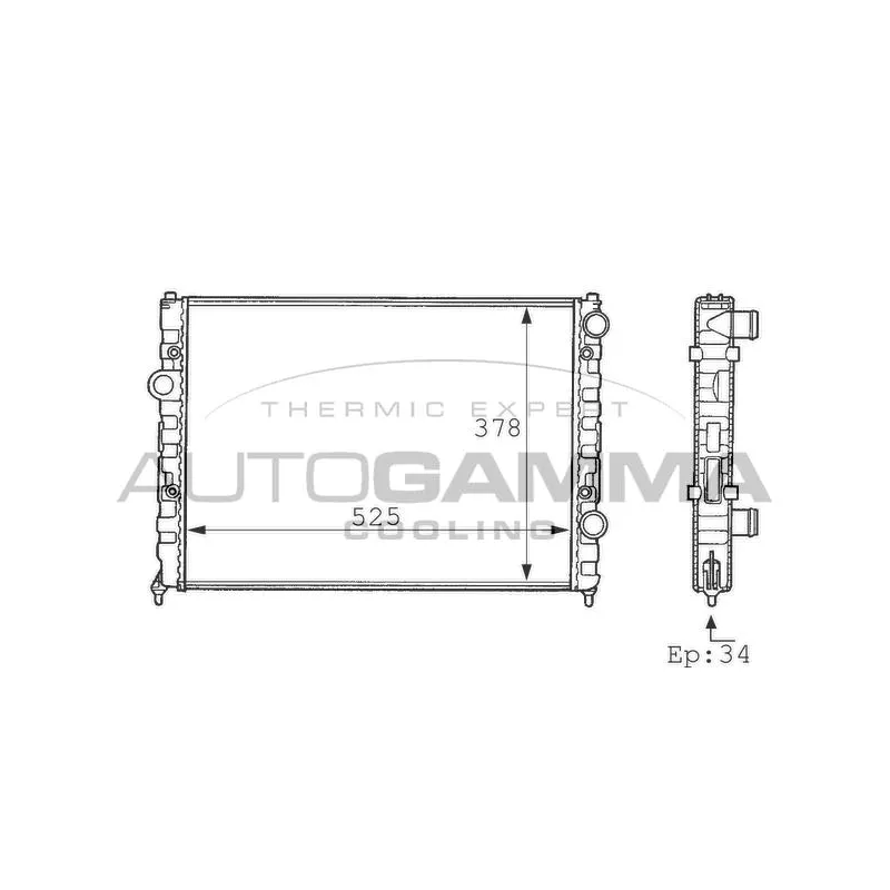 Radiateur, refroidissement du moteur AUTOGAMMA 101075