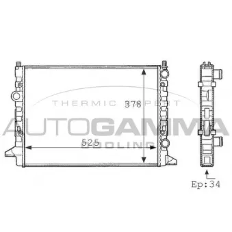 Radiateur, refroidissement du moteur AUTOGAMMA 101076