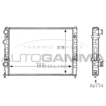 Radiateur, refroidissement du moteur AUTOGAMMA 101078