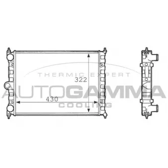 Radiateur, refroidissement du moteur AUTOGAMMA 101079
