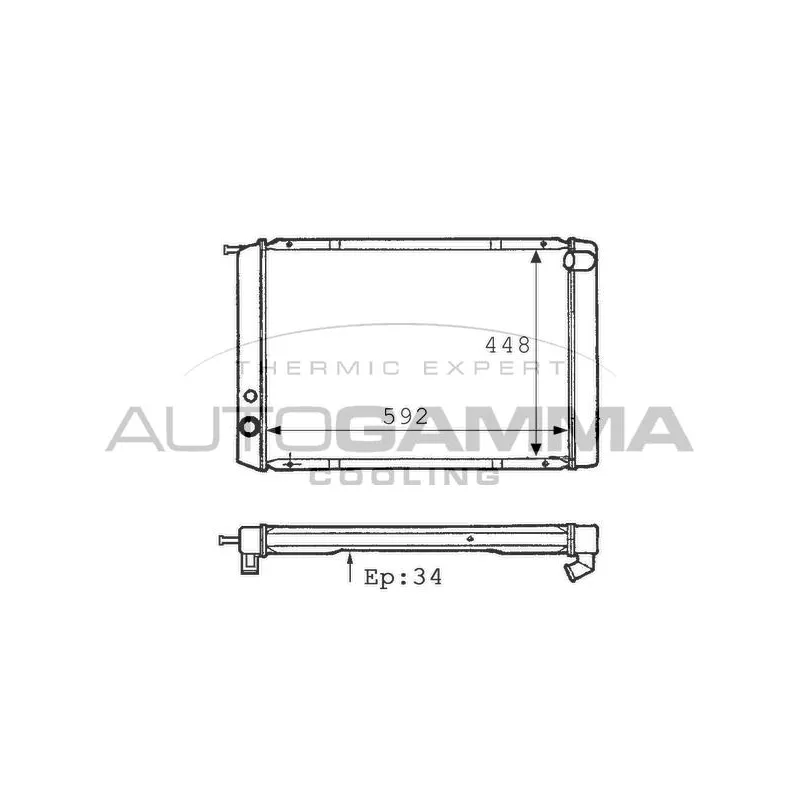 Radiateur, refroidissement du moteur AUTOGAMMA 101095