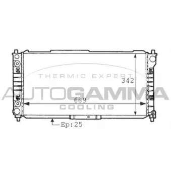 Radiateur, refroidissement du moteur AUTOGAMMA 101132