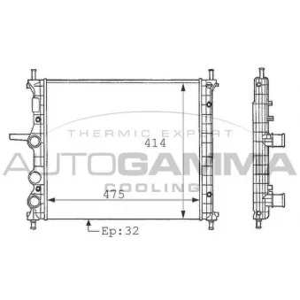 Radiateur, refroidissement du moteur AUTOGAMMA 101166