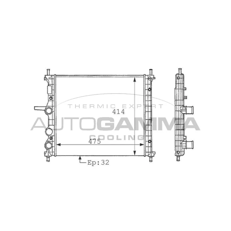 Radiateur, refroidissement du moteur AUTOGAMMA 101166