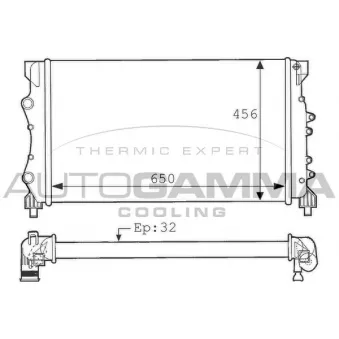 Radiateur, refroidissement du moteur AUTOGAMMA 101244