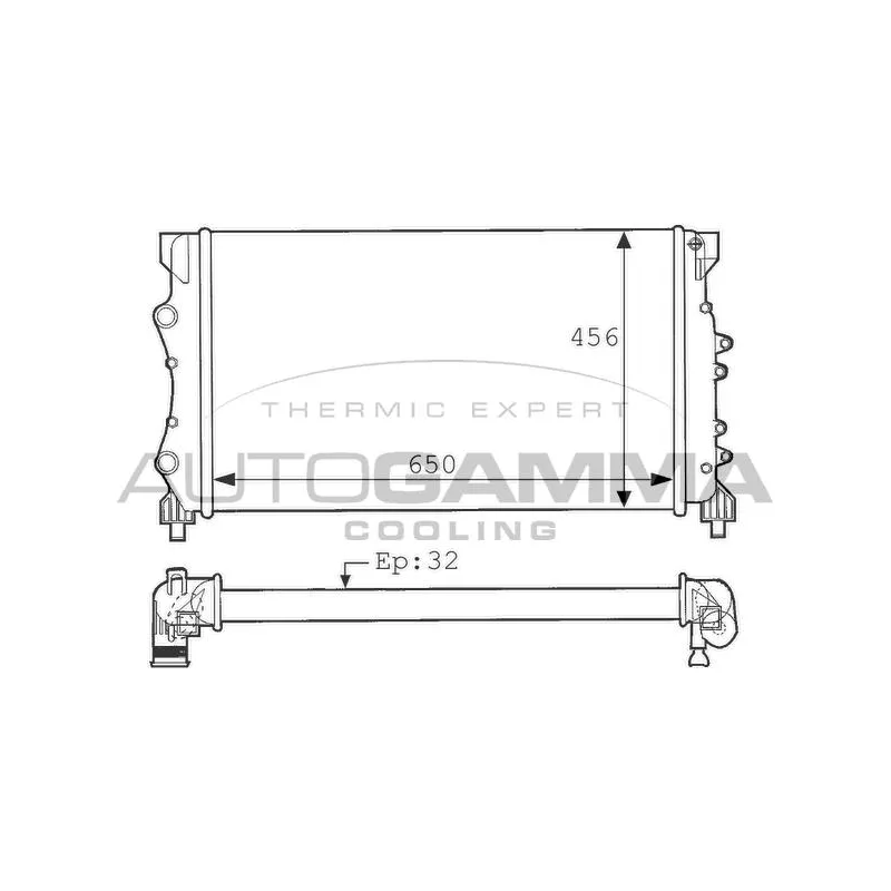 Radiateur, refroidissement du moteur AUTOGAMMA 101244