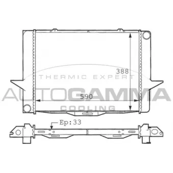 Radiateur, refroidissement du moteur AUTOGAMMA 101281