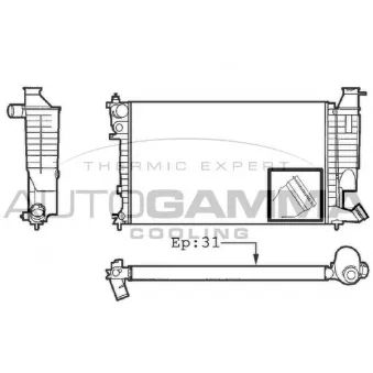 Radiateur, refroidissement du moteur AUTOGAMMA 101312
