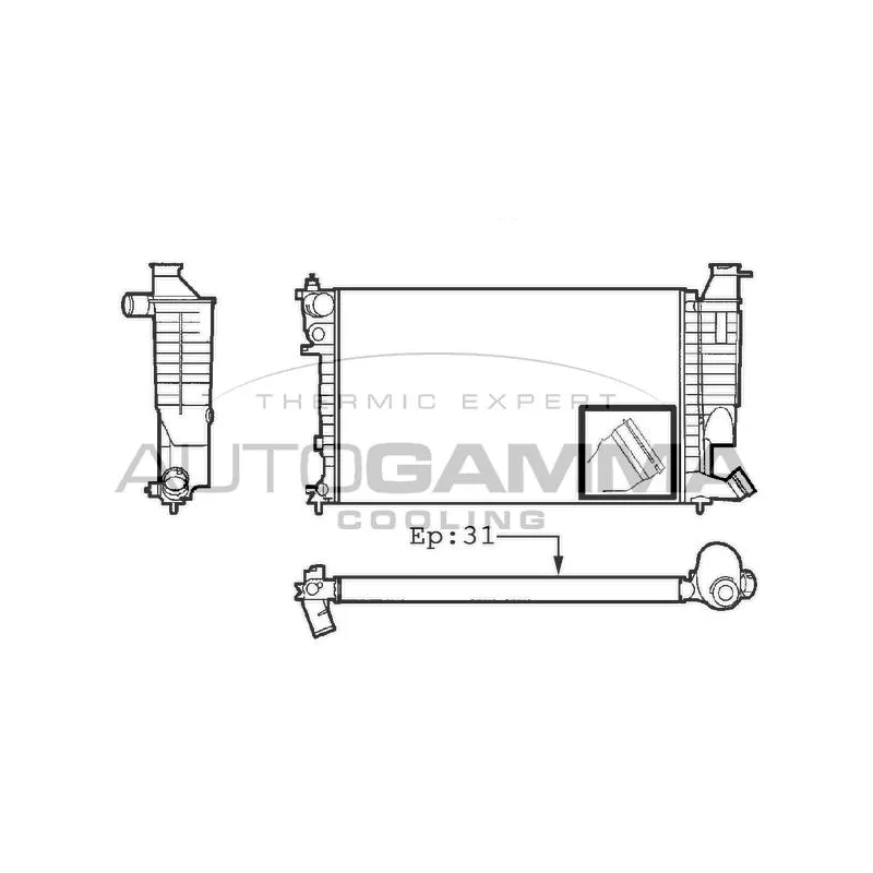Radiateur, refroidissement du moteur AUTOGAMMA 101312