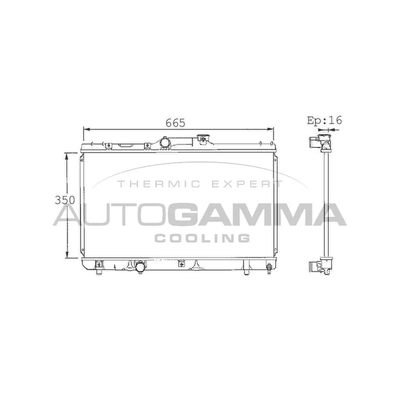 Radiateur, refroidissement du moteur AUTOGAMMA 101354