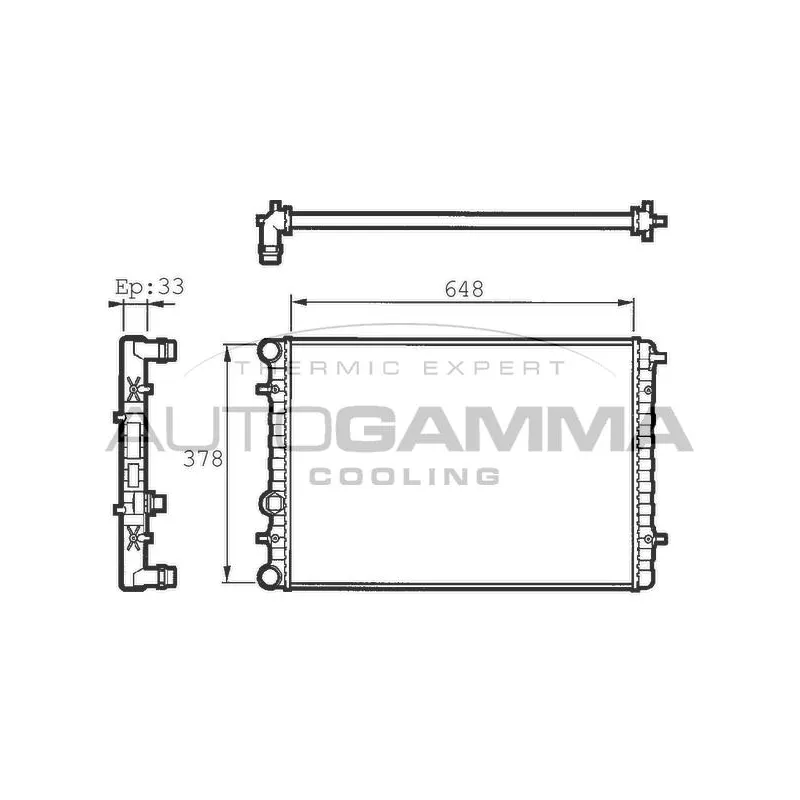 Radiateur, refroidissement du moteur AUTOGAMMA 101373