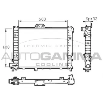 Radiateur, refroidissement du moteur AUTOGAMMA 101394