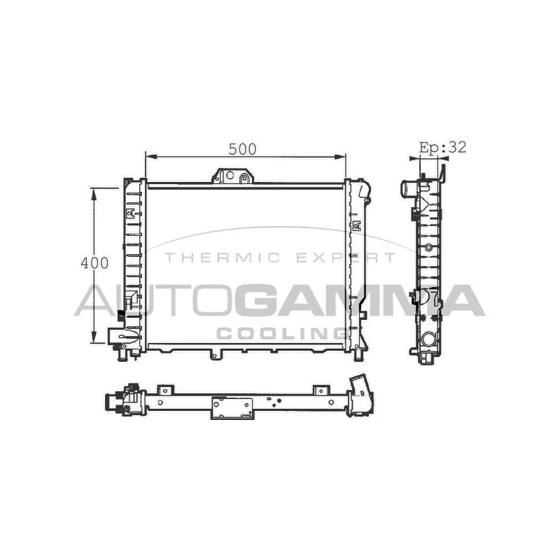 Radiateur, refroidissement du moteur AUTOGAMMA 101394