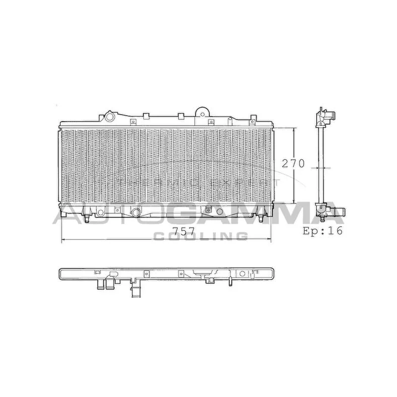 Radiateur, refroidissement du moteur AUTOGAMMA 101423