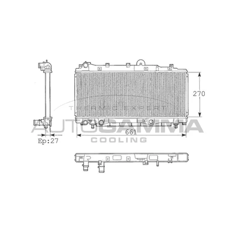 Radiateur, refroidissement du moteur AUTOGAMMA 101427