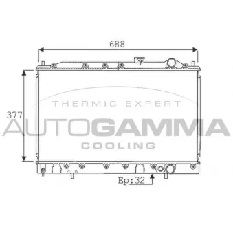 Radiateur, refroidissement du moteur AUTOGAMMA 101433