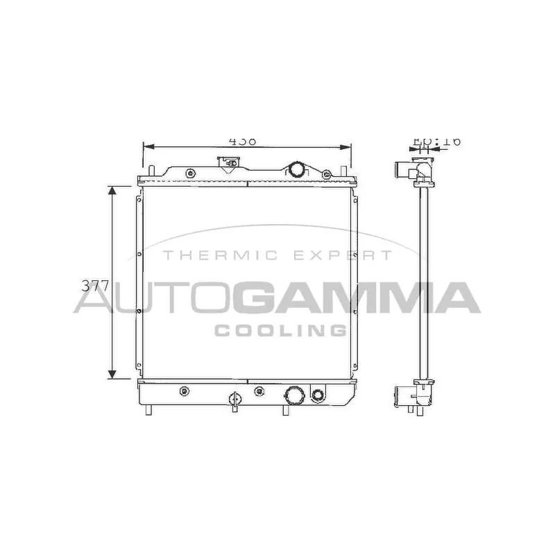 Radiateur, refroidissement du moteur AUTOGAMMA 101434
