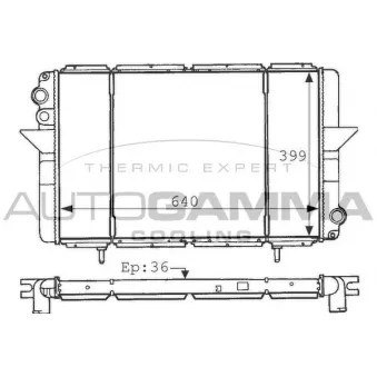 Radiateur, refroidissement du moteur AUTOGAMMA 102852