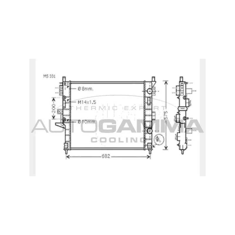 Radiateur, refroidissement du moteur AUTOGAMMA 102923