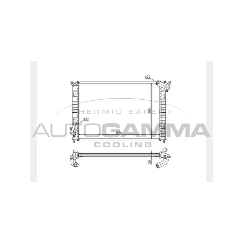 Radiateur, refroidissement du moteur AUTOGAMMA 103201