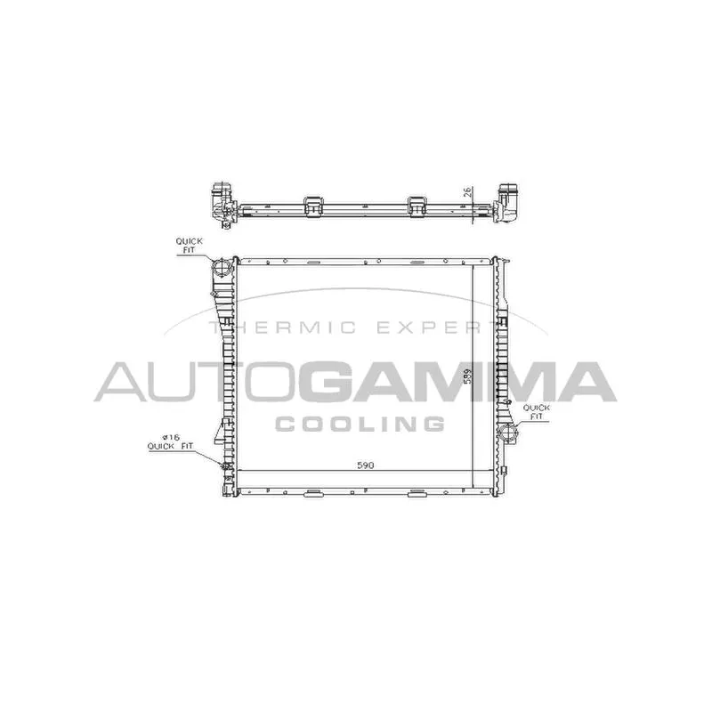 Radiateur, refroidissement du moteur AUTOGAMMA 103398