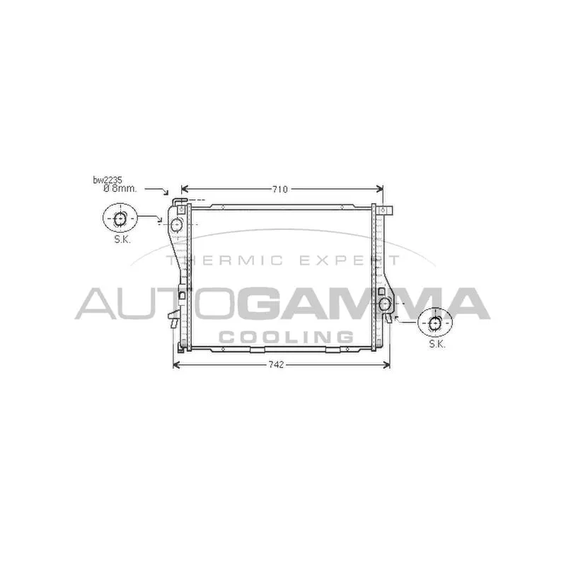 Radiateur, refroidissement du moteur AUTOGAMMA 103399